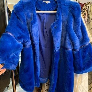 Urban Outfitters Little White Lies Blue Faux Fur size S